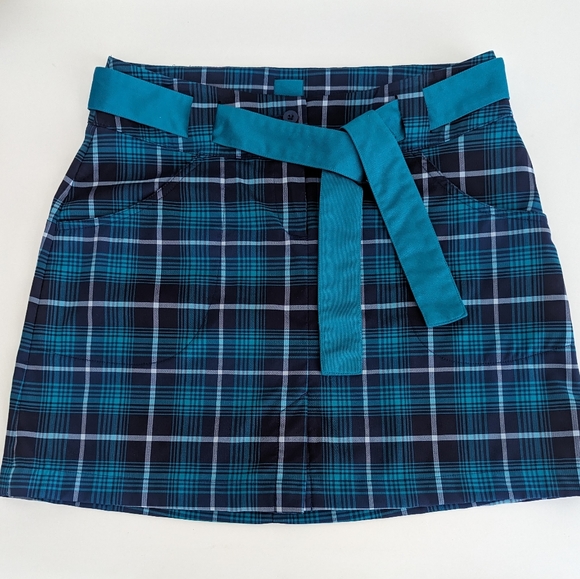 NIKE Dri-Fit Tour Performance Tartan Green Plaid Golf Skirt  Sz. 6 Ultra Light - Picture 1 of 16